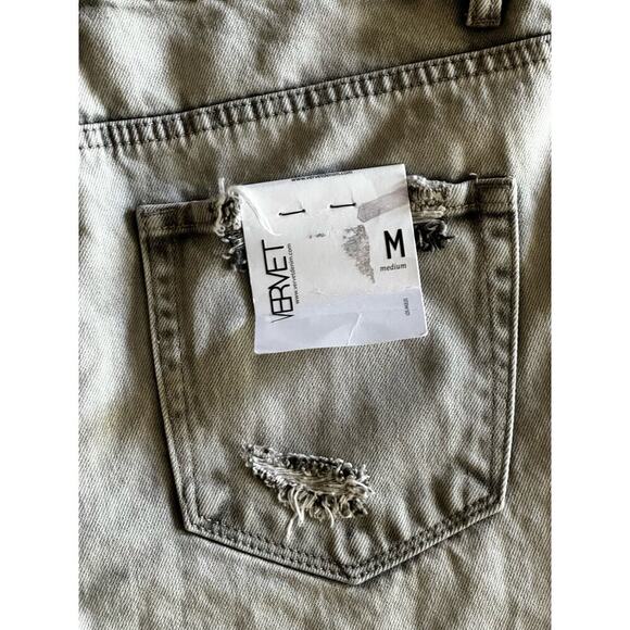Vervet Super High Rise Destroyed Distressed Raw Hem Light Gray Shorts Size M - Picture 8 of 14